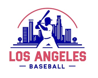 Los Angeles Baseball-Inspired SVG PNG Design – Vintage Script Font, Digital Download for Cricut & Silhouette