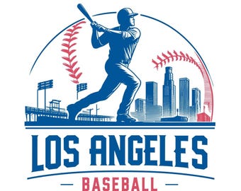 Los Angeles Baseball-Inspired SVG Design – Vintage Script Font, Digital Download for Cricut & Silhouette