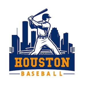 Houston Baseball City Skyline SVG | Houston Baseball Team Shirt SVG | Game Day svg | Cut File for Cricut & Silhouette | DIY Sports Gift