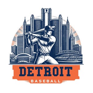 Detroit Baseball svg png, eps, svg-bestanden voor de cricut, vinyl gesneden bestand, opstrijkbaar