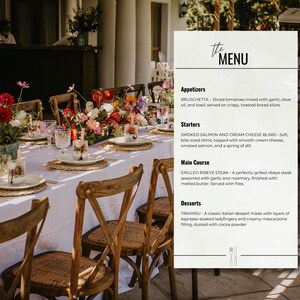 Szablon menu na świąteczną kolację Canva | Crafted Pages Studio