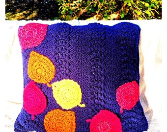 Fall Leaves Pillow Crochet Pattern
