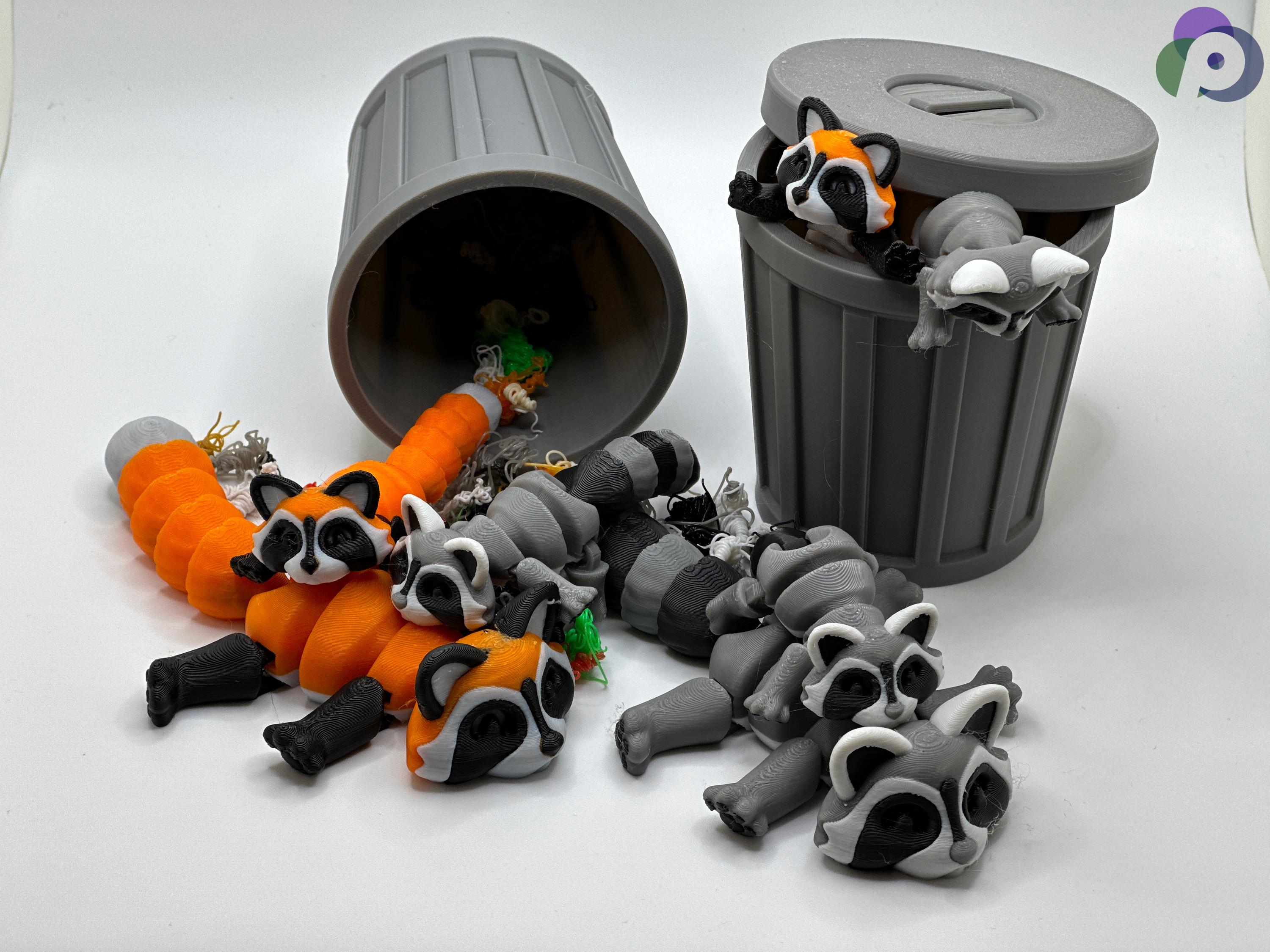 Trash Panda (Raccoon) | 3D Printed Articulating Flexi Fidget | Trash Family Skunk, Possum & Babies