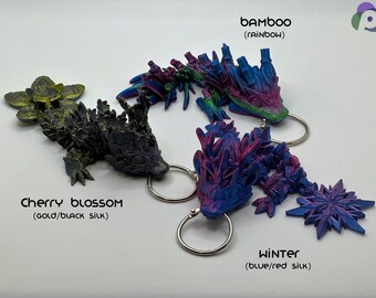 Flexi Tadling Dragon Keychain | Charm For Bag | Articulating Dragon Fidget | 3D Printed
