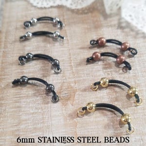 UNISEX - Metal Beads  -Fake Barbell - non piercing nipple jewelry nipple rings - b-076