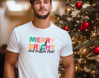 Merry and Bright Christmas T-Shirt Holiday Gift For Data Lovers Shirt Funny Data T Shirt for Work Gift for Data Enthusiast Data Analyst 2