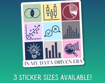 Data Driven Era Kiss-Cut Stickers Perfect for Data Lovers, Analysts for Laptop, Water Bottle, Journal Decoration