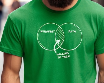 Camiseta divertida para introvertidos, camiseta unisex de estilo suave para introvertidos, camiseta gráfica divertida para amantes de los datos, regalo perfecto para cumpleaños, informal
