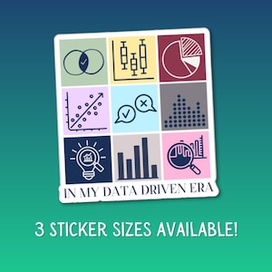Data Driven Era Kiss-Cut-stickers, perfect voor dataliefhebbers, analisten voor laptop, waterfles, dagboekdecoratie