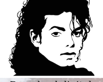 Michael Jackson Shirt Design for Sublimation, King of Pop PNG Digital Download, Music Legend Portrait, Iconic MJ Stencil, Artist Fan Gift.
