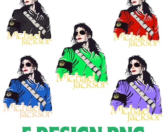 Michael Jackson PNG Bundle for Sublimation King of Pop Digital Design for T-Shirts Pop Music Legend Icon Graphics for Apparel DTG Printing