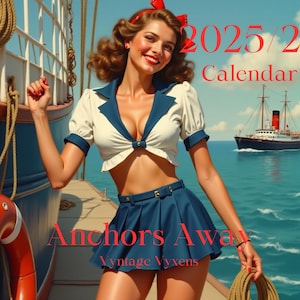 Anchors Away: A Vyntage Vyxens Calendar, gift for him, gifts for her, birthday gifts, sexy calendar
