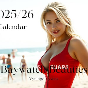 Baywatch Beauties: A Vyntage Vyxens Calendar, gift for him, gifts for her, birthday gifts, sexy calendar