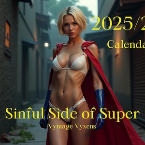 Sinful Side of Super: A Vyntage Vyxens Calendar, gift for him, gifts for her, birthday gifts, sexy calendar