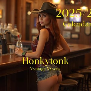 Honkytonk: A Vyntage Vyxens Calendar, gift for him, gifts for her, birthday gifts, sexy calendar, cowboy  calendar, cowgirl calendar