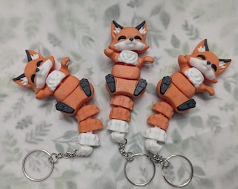 Magnetic Animal Keychain – 3D Printed Fidget Toy-  fox