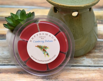 Cranberry Balsam Wax Melts, 2 oz Soy Wax Petals, Holiday Scent