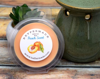 Peach Wax Petals, Peach Scented Soy Wax Melts, Fresh Peach Scent, 2 oz