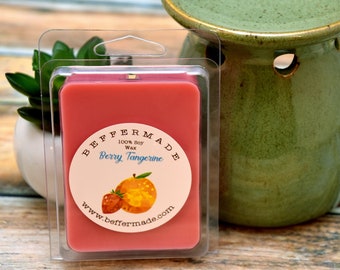 Berry Tangerine Wax Melt, 3 oz Soy Wax Melt, Berry and Citrus