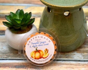 Pumpkin Ginger and Apple Slices Wax Melt, 1 oz Soy Wax Tart, Autumn Scent