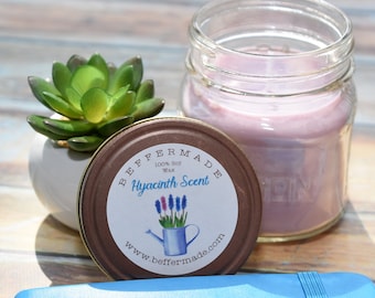 Hyacinth Candle, 8 oz Soy Candle, Floral Scented