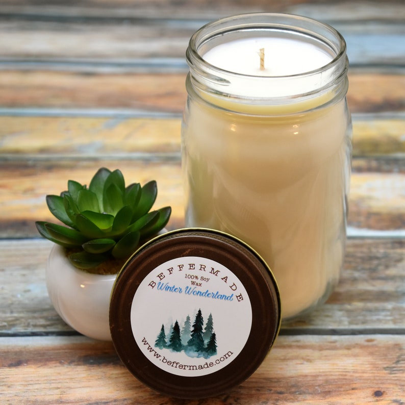 Winter Wonderland Candle, 16 oz Soy Candle, Winter Scent image 1