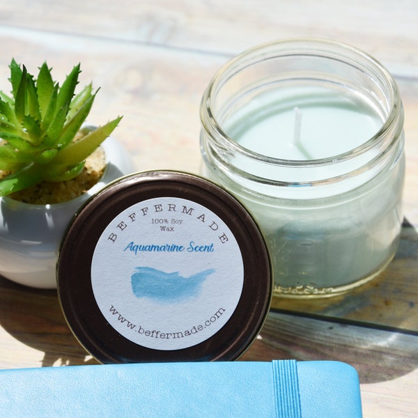 Aquamarine Candle, 4 oz Soy Candle