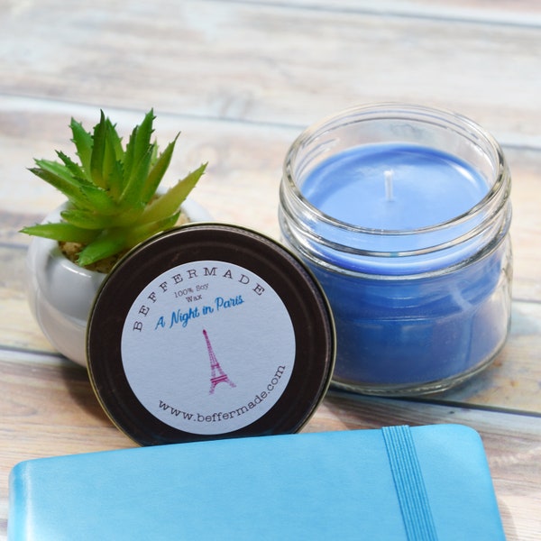 A Night in Paris Candle, 4 oz Soy Candle, Sensual Fragrance