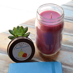 Raspberry Lemonade Candle, 16 oz Soy Candle, Summer Scent