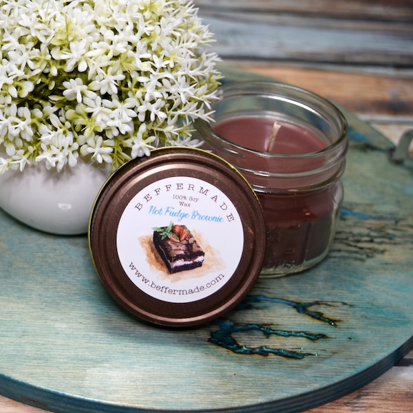 Hot Fudge Brownie Candle, 4 oz Soy Candle, Warm Brownie Scent