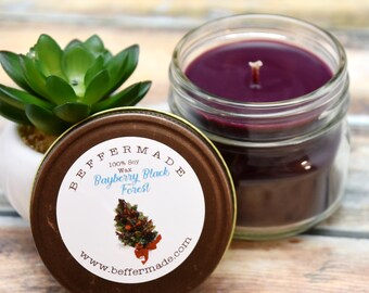 Bayberry Black Forest Candle, 4 oz Soy Candle, Winter Scent