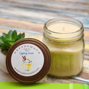 Eggnog Candle, 8 oz Soy Candle, Holiday Candle