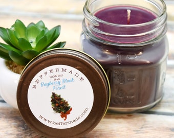 Bayberry Black Forest Candle, 8 oz Soy Candle, Winter Scent