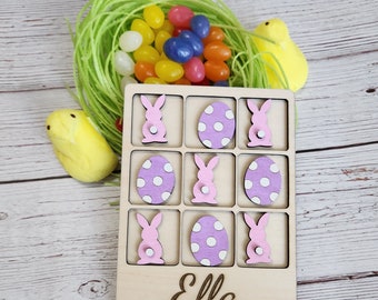 Easter gift, Personalized Easter gift, Custom name Easter Tic Tac Toe, Easter Tic Tac Toe