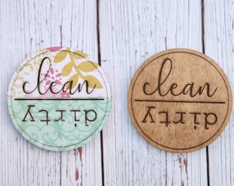 Dirty or Clean Dishwasher Magnet, Clean or Dirty Dishes magnet for dishwasher