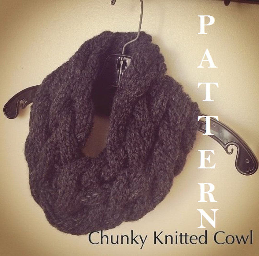 Knit Cowl Pattern Knit Scarf Cowl Pattern Knit Infinity - Etsy