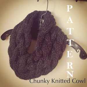 Knit Cowl Pattern, Knit Scarf Cowl Pattern, Knit Infinity Scarf, Cabled Scarf Pattern, Cowl Knitting Pattern