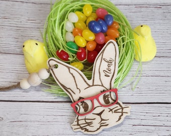 Easter basket tag personalized, Bunny Easter basket tag personalized, Easter basket tag