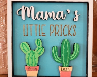 Funny Mother's Day gift, Mama's little pricks, Mom Birthday gift, Funny family gift, Little Prick family sign, Personalized Mother's day