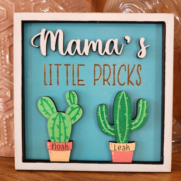 Funny Mother's Day gift, Mama's little pricks, Mom Birthday gift, Funny family gift, Little Prick family sign, Personalized Mother's day