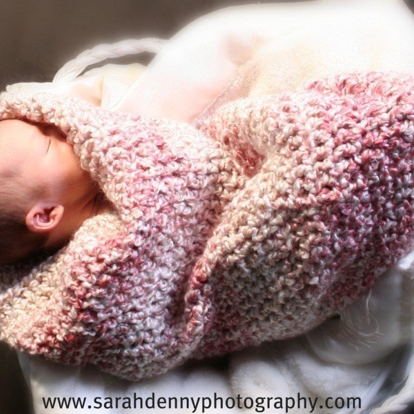 Cocoon Newborn Girl Boy Baby Gift Baby Shower Womb Crochet Pink Blue Handmade by Amy K