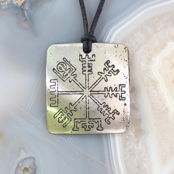 RESERVED Viking Compass Stainless Steel Etched Pendant - See the Way Home, Traveller - Outline Design