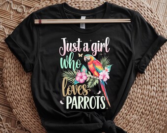 Parrot Lover Shirt: Watercolor Macaw, Tropical Bird Tee