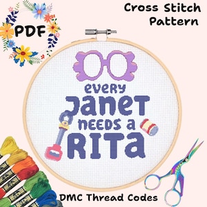 Bluey Bingo Janet Rita Grannies kinderen kruissteek borduren patroon digitale download pixel art project ambachtelijke cartoon handwerken 14kt
