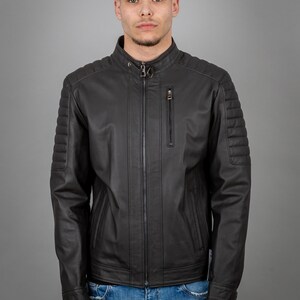 ラムレザージャケット ブラウンマット