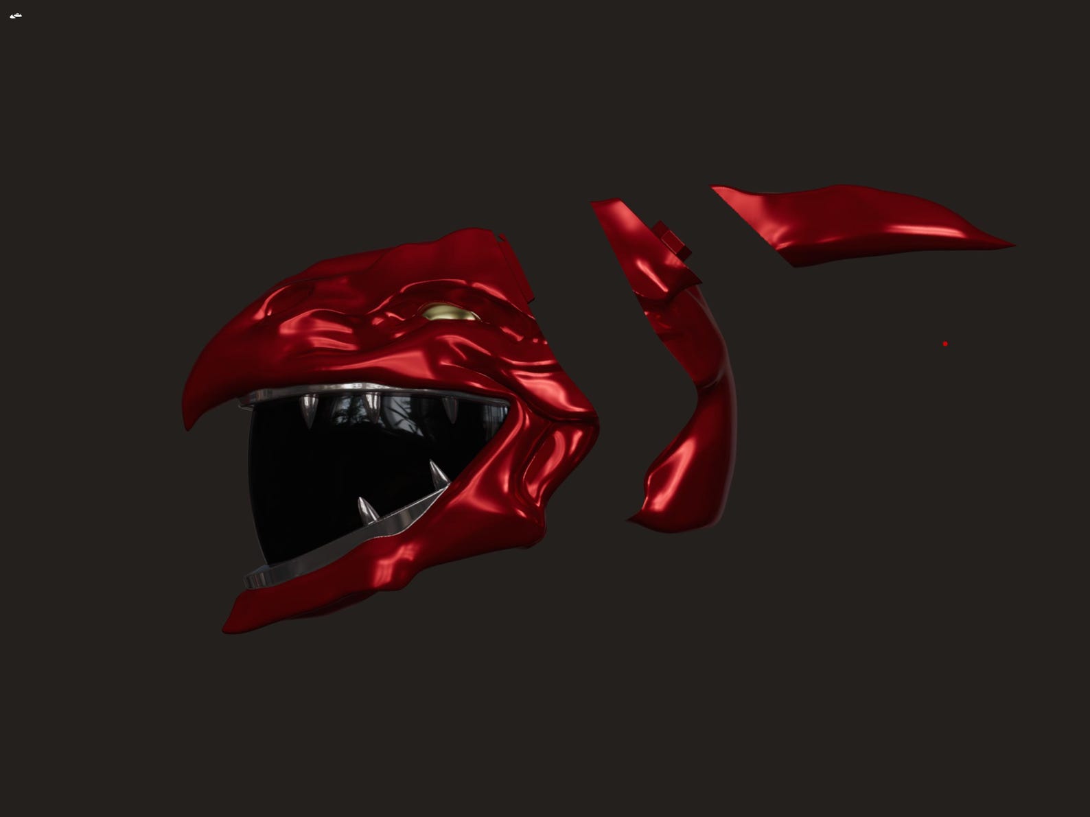 Rodan Ranger Godzilla Vs Power Rangers Inspired Red Rodan Kaiju Ranger Helmet 3D ...