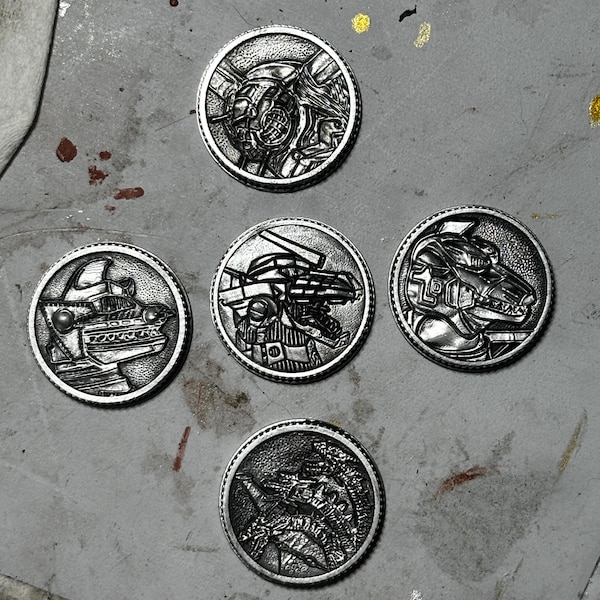 Godzilla vs Power Rangers Inspired Mecha Kaiju Ranger Power Coins