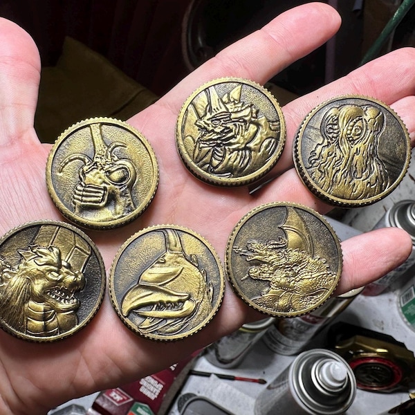 Godzilla vs Power Rangers Inspired Psycho Kaiju Ranger Power Coins