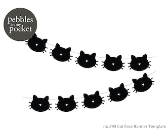 no.294 Cat Face Garland Descarga digital SVG y Pdf