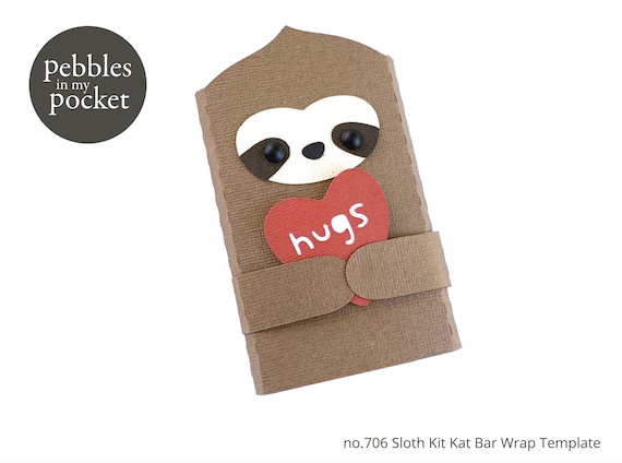 no.706 Sloth Candy Bar Wrap Digital Download SVG & Pdf